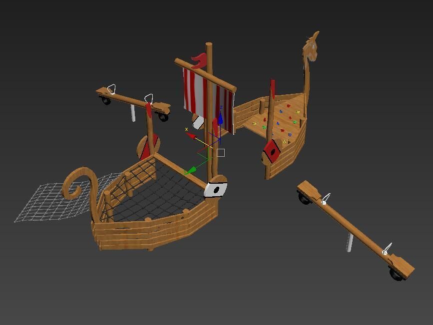 Dragon Boat playground 3D model_7
