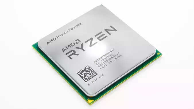 CPU AMD 2700X Low-poly 3D model