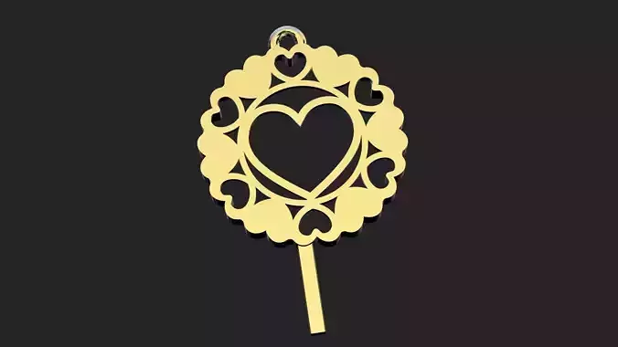 Large and small gold heart pendant