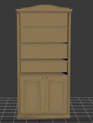Bookshelf cabinet Free low-poly 3D model_0