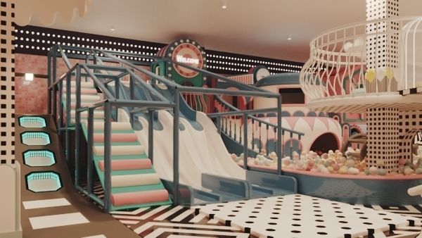Indoor amusement park  playground 3D model_1