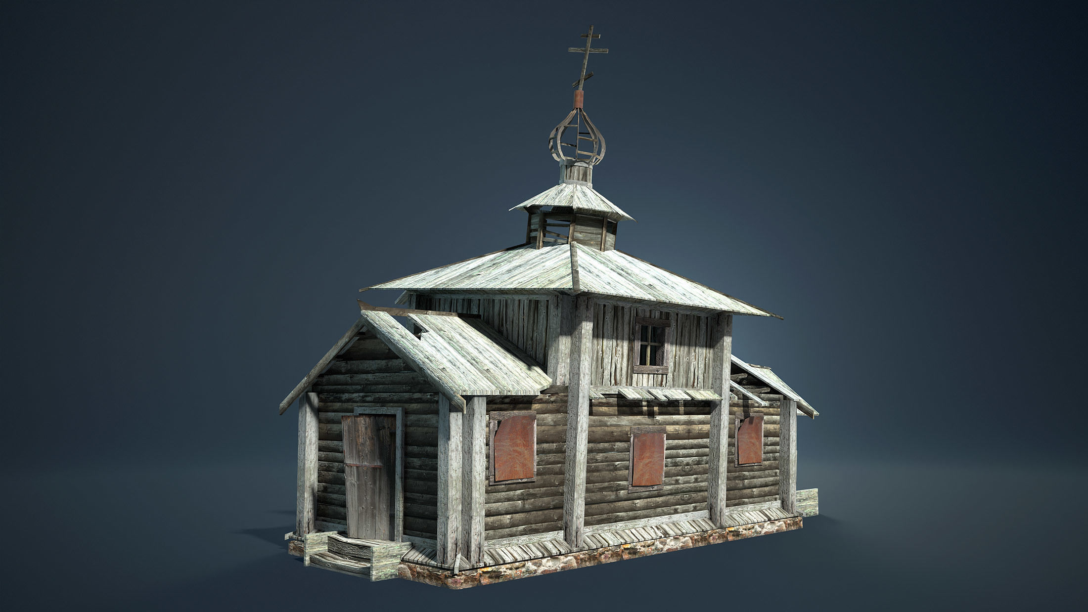 Abandoned Russian Village Collection Low-poly 3D model_27