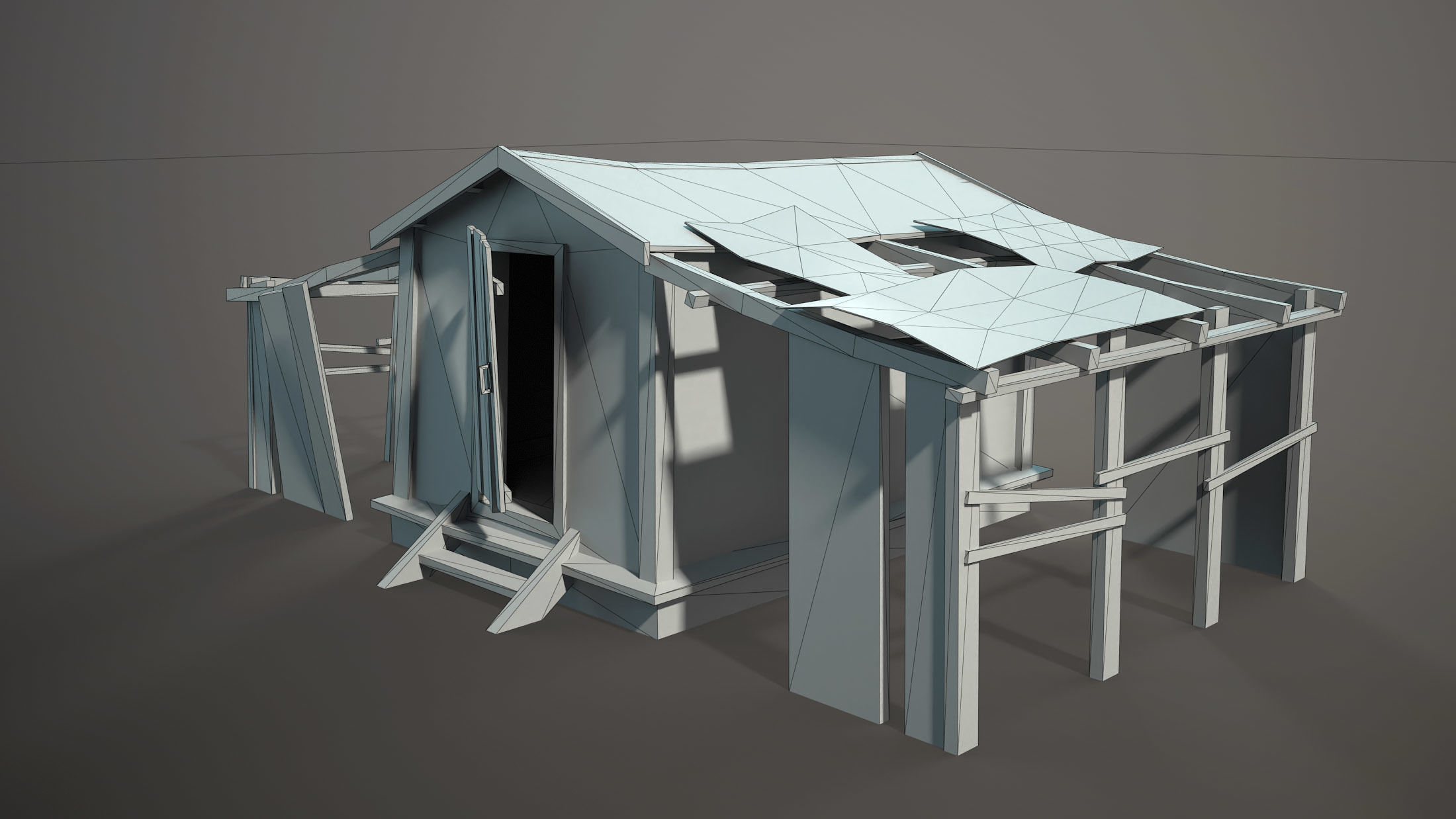 Abandoned Russian Village Collection Low-poly 3D model_35