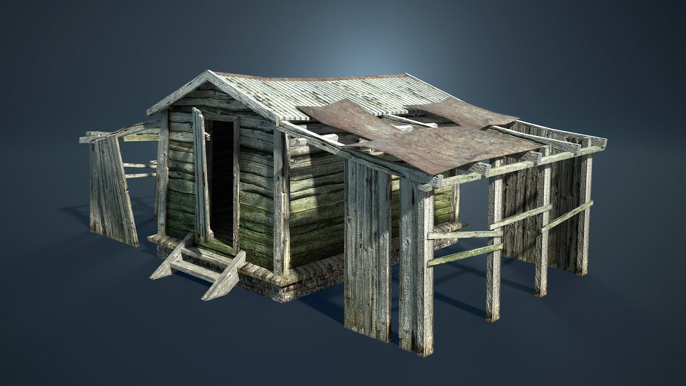 Abandoned Russian Village Collection Low-poly 3D model_33