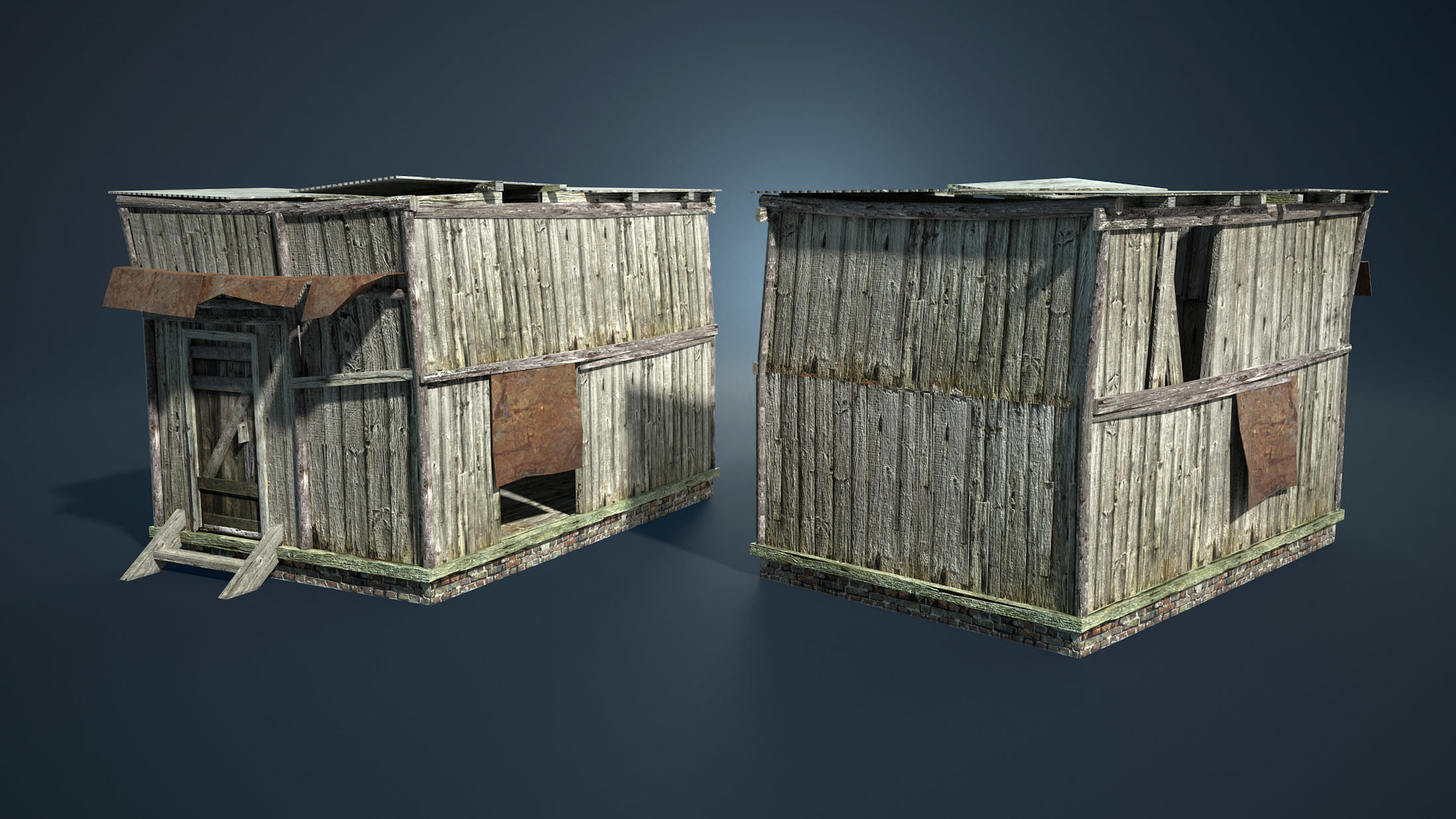 Abandoned Russian Village Collection Low-poly 3D model_38