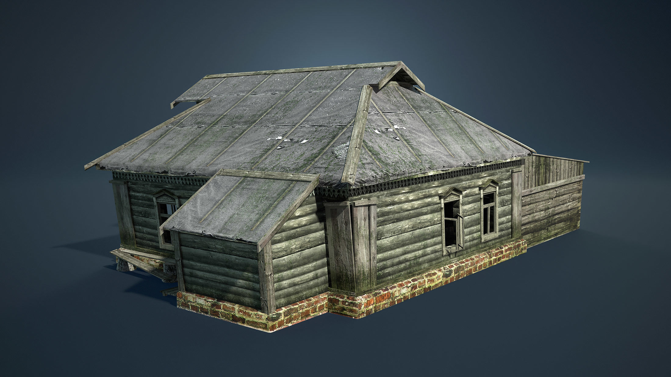 Abandoned Russian Village Collection Low-poly 3D model_2