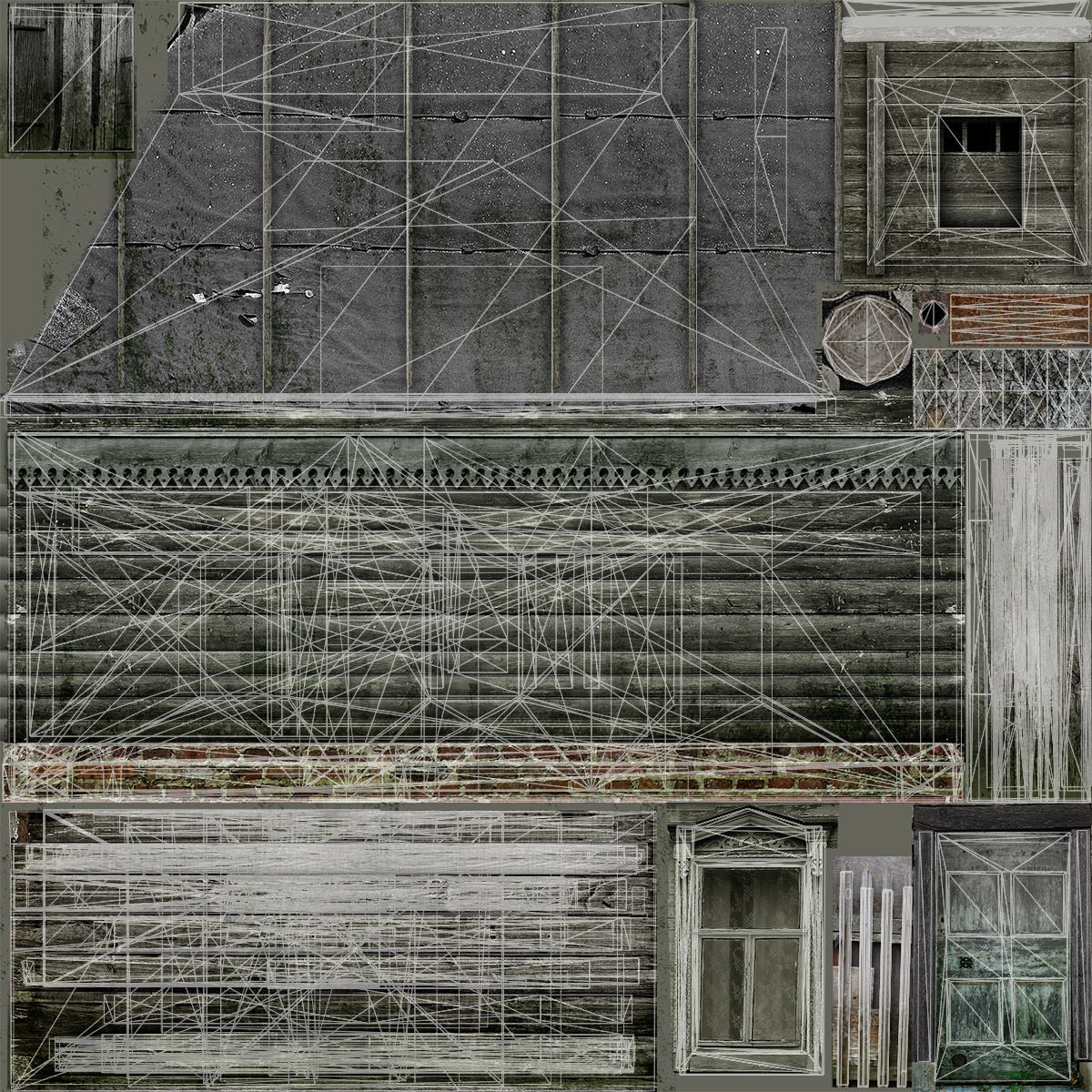 Abandoned Russian Village Collection Low-poly 3D model_48