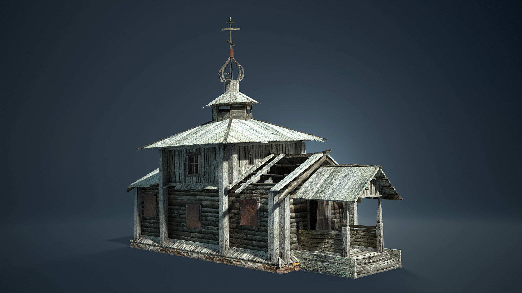 Abandoned Russian Village Collection Low-poly 3D model_28