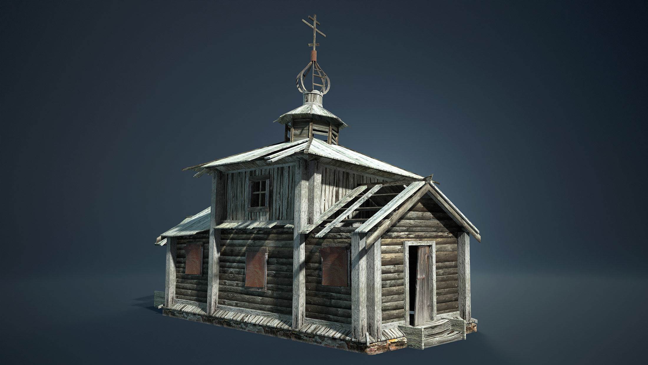 Abandoned Russian Village Collection Low-poly 3D model_26