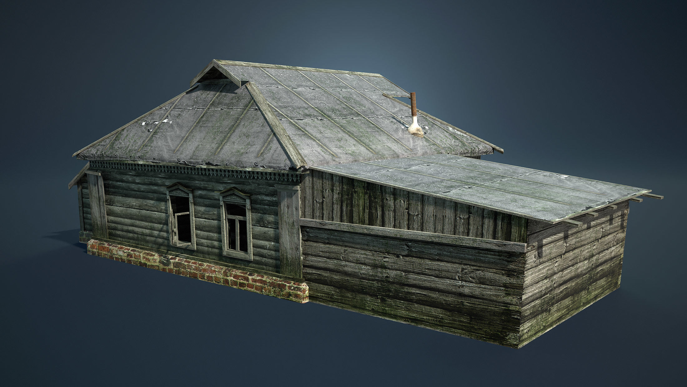 Abandoned Russian Village Collection Low-poly 3D model_3