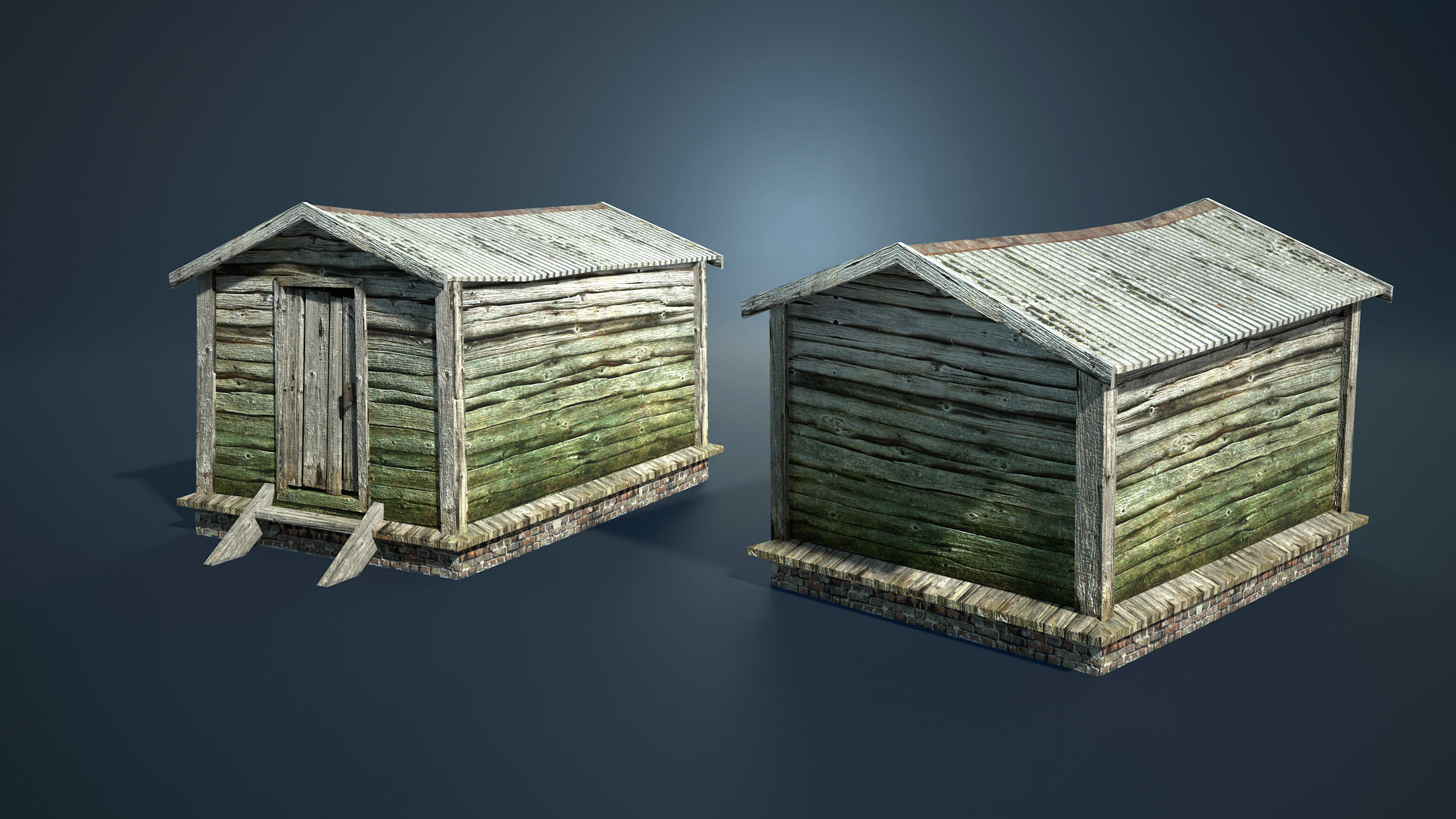 Abandoned Russian Village Collection Low-poly 3D model_36