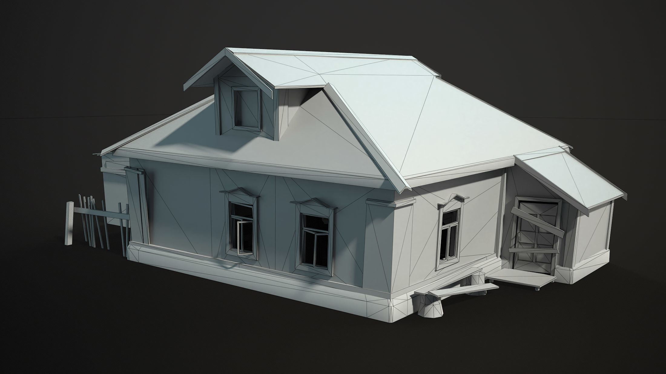 Abandoned Russian Village Collection Low-poly 3D model_5