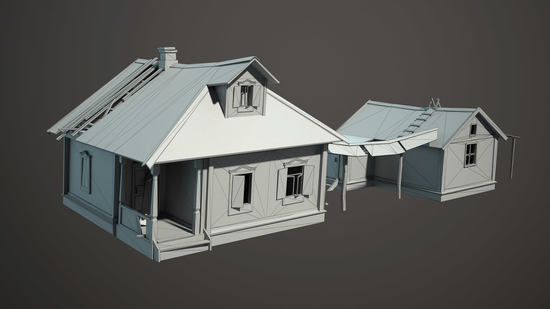 Abandoned Russian Village Collection Low-poly 3D model_10
