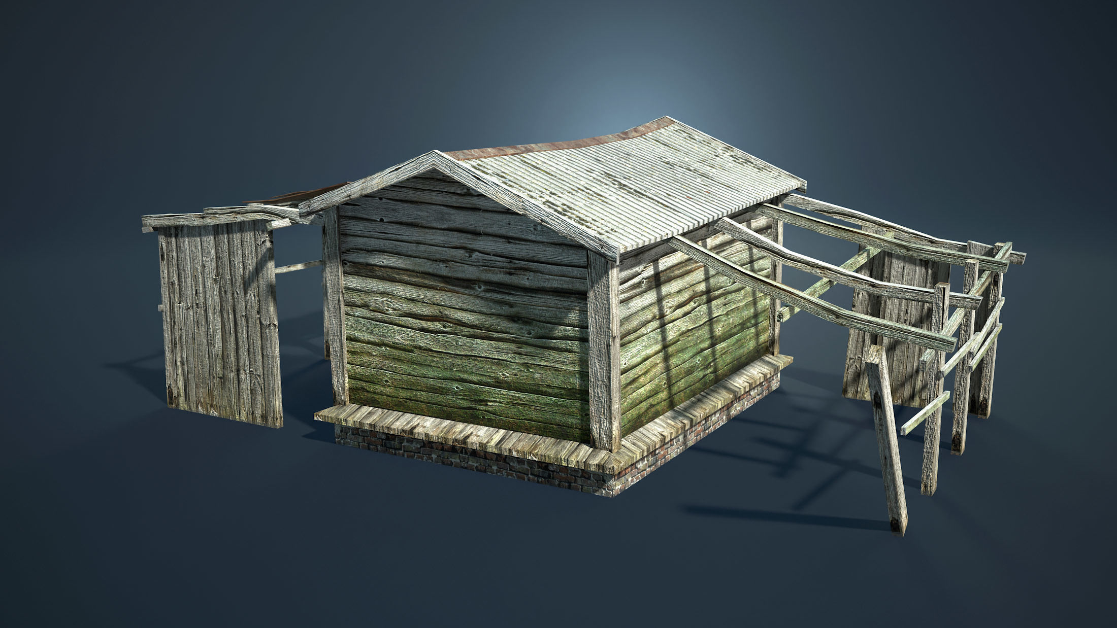 Abandoned Russian Village Collection Low-poly 3D model_34