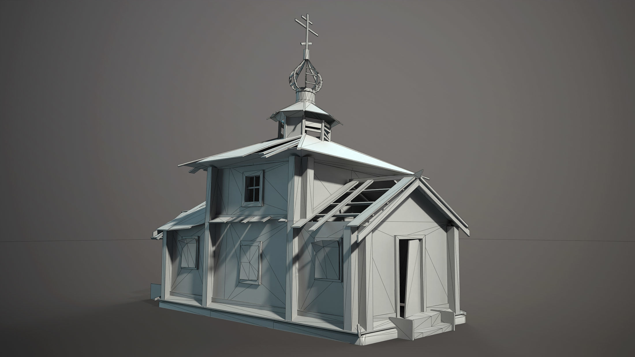 Abandoned Russian Village Collection Low-poly 3D model_30