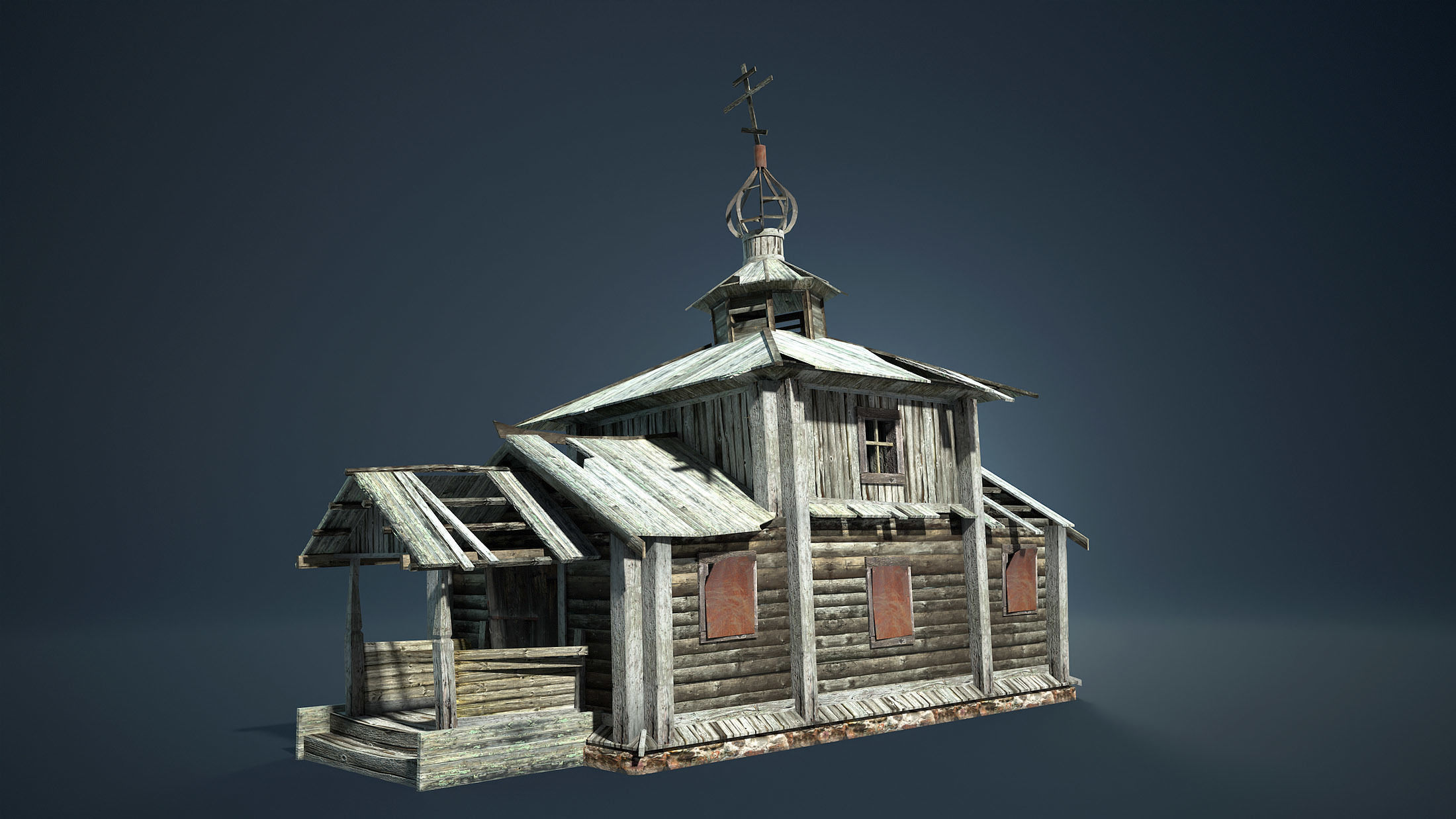 Abandoned Russian Village Collection Low-poly 3D model_29