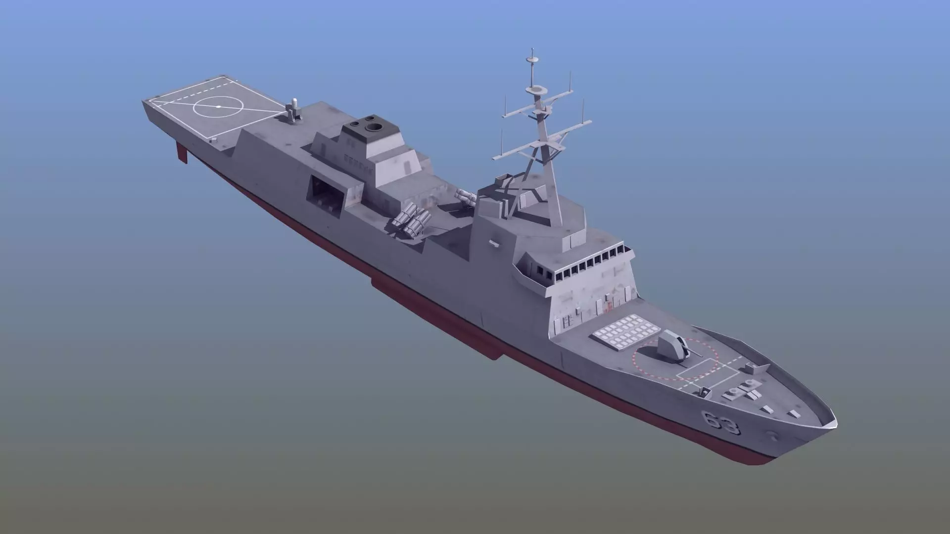 FFG-62 Constellation Class LOD2 Low-poly 3D model_0