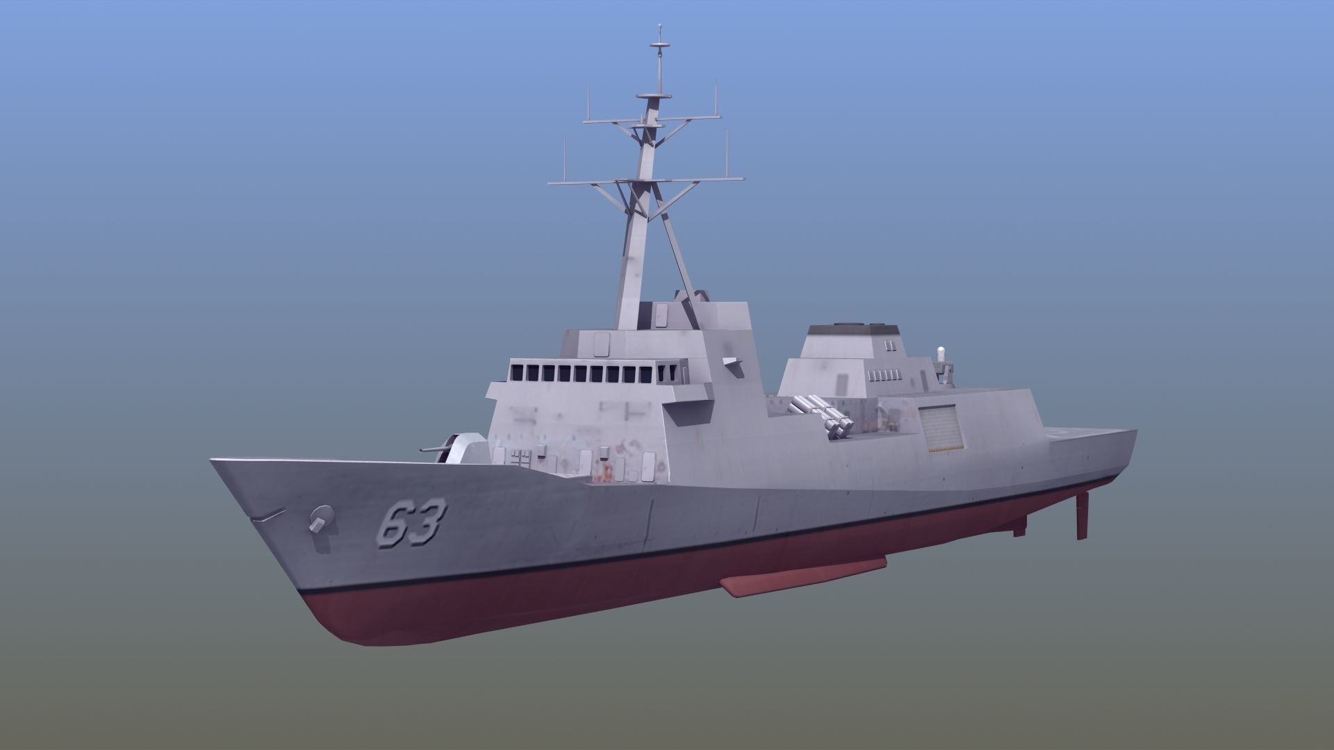 FFG-62 Constellation Class LOD2 Low-poly 3D model_5