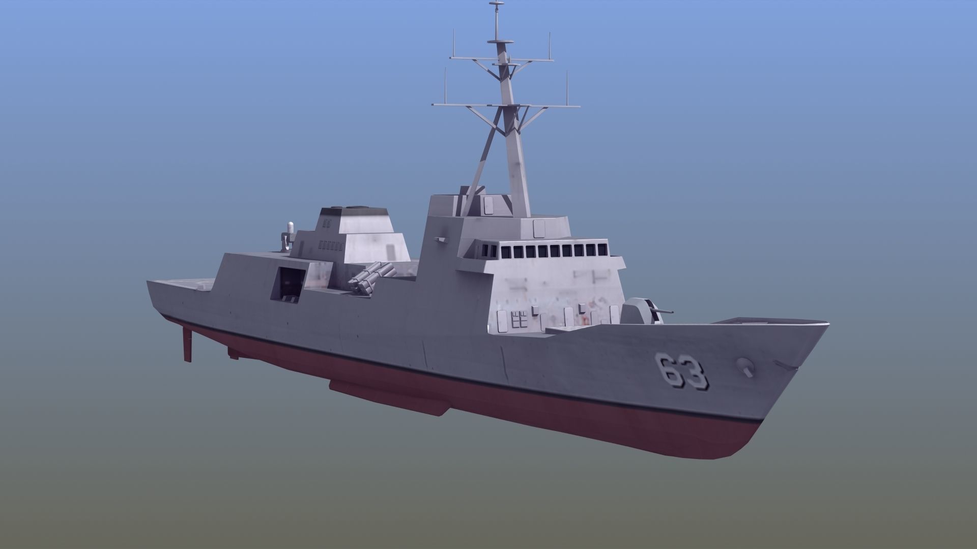 FFG-62 Constellation Class LOD2 Low-poly 3D model_12