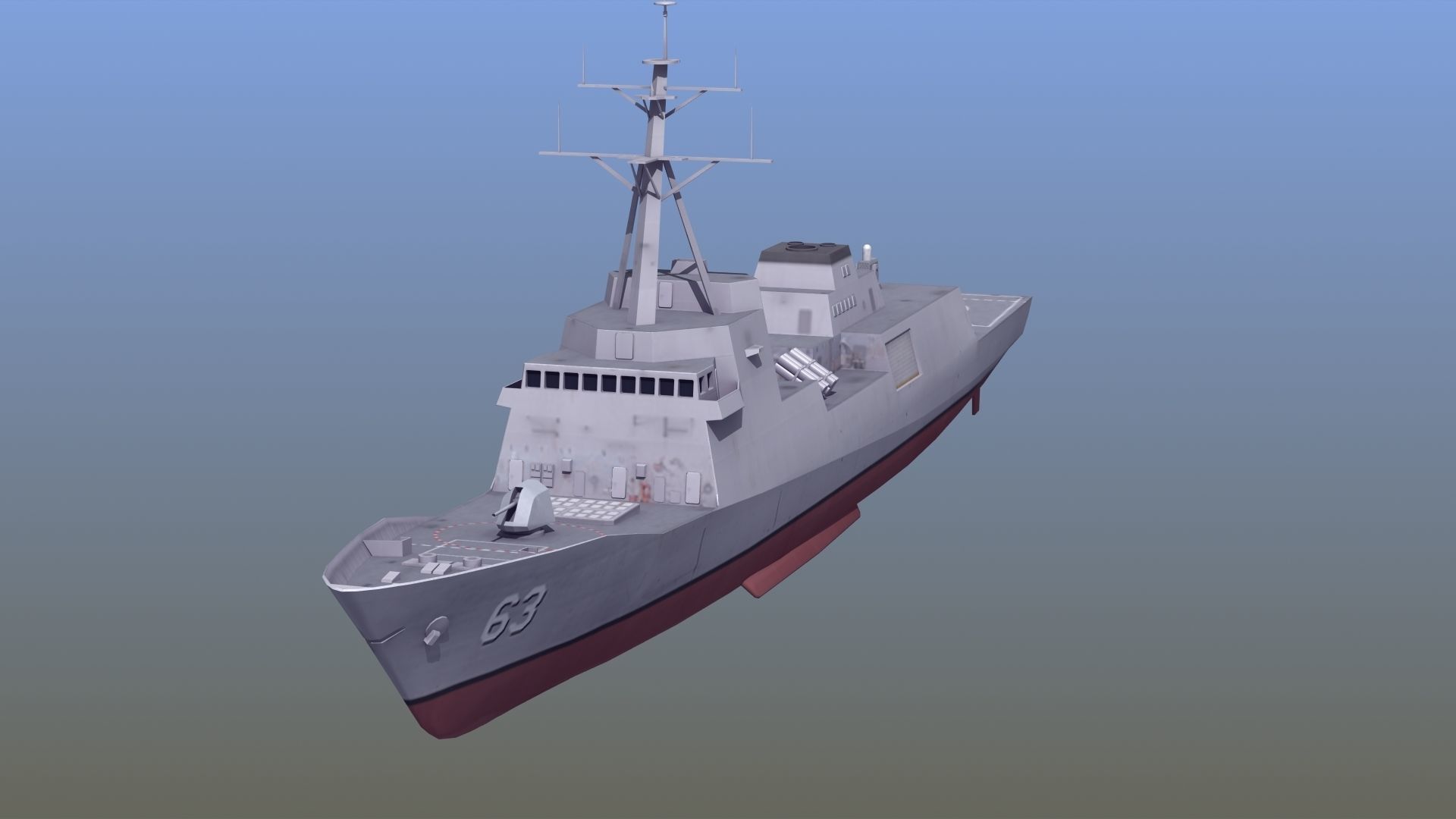 FFG-62 Constellation Class LOD2 Low-poly 3D model_15