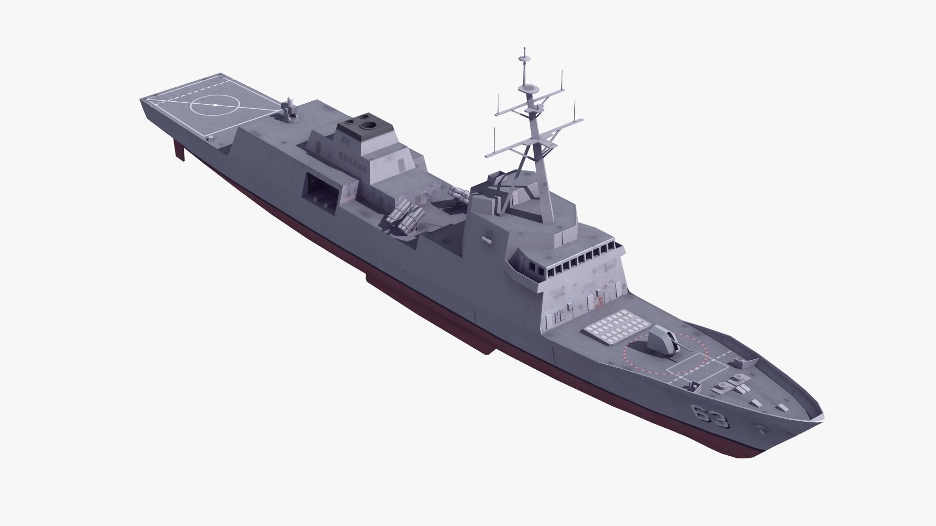 FFG-62 Constellation Class LOD2 Low-poly 3D model_17