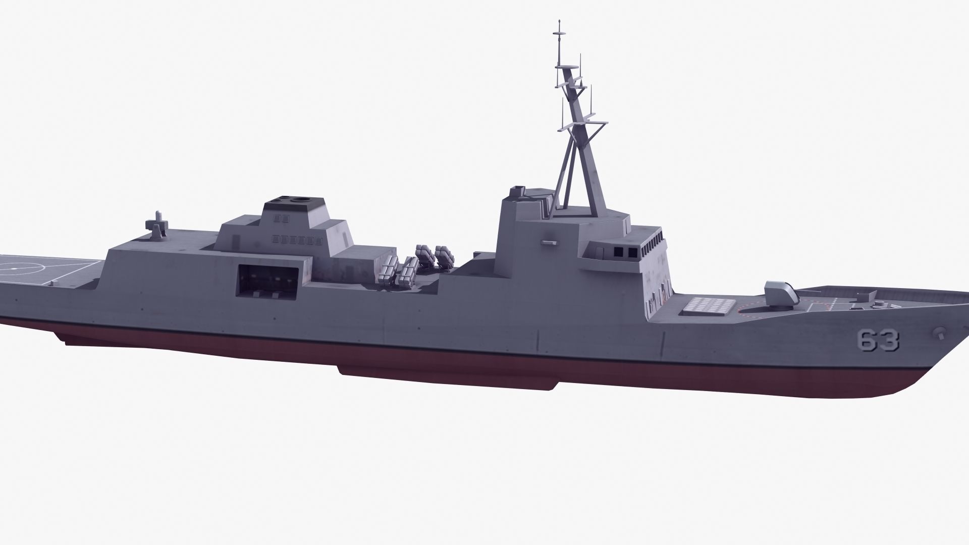 FFG-62 Constellation Class LOD2 Low-poly 3D model_26
