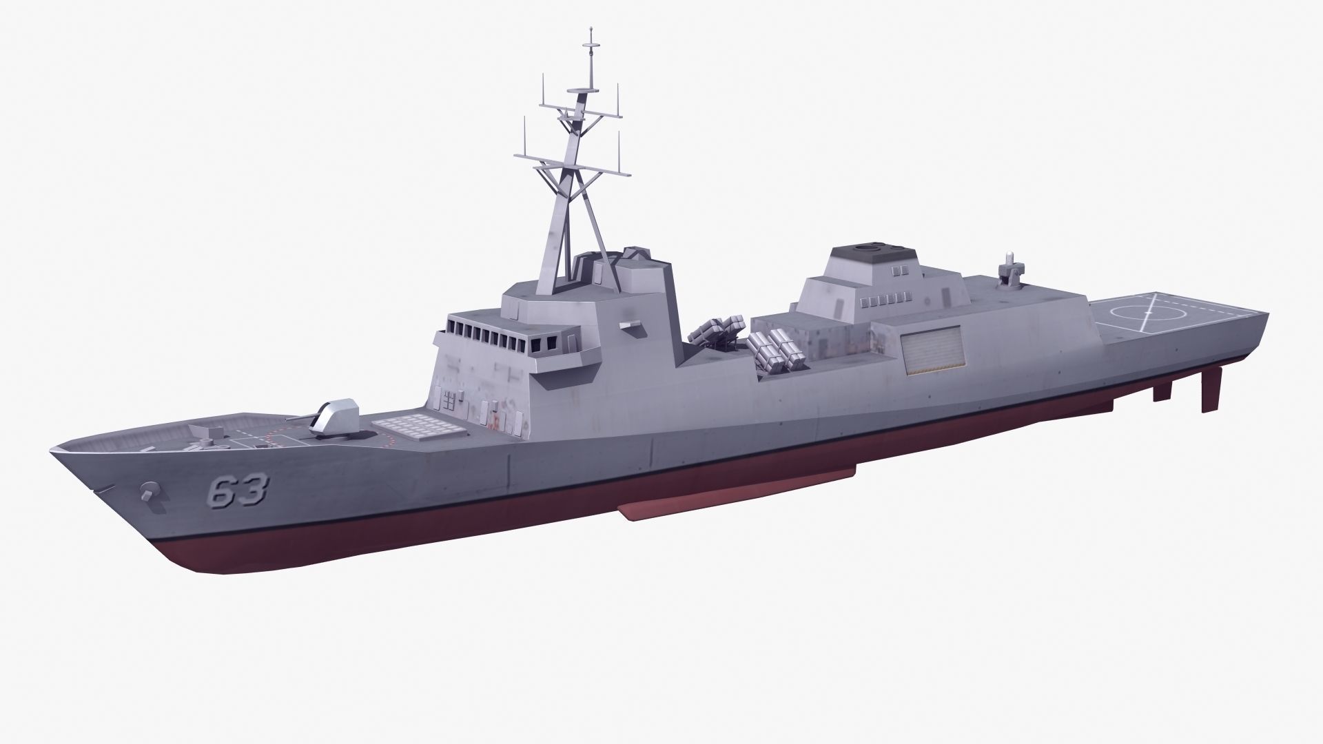 FFG-62 Constellation Class LOD2 Low-poly 3D model_19