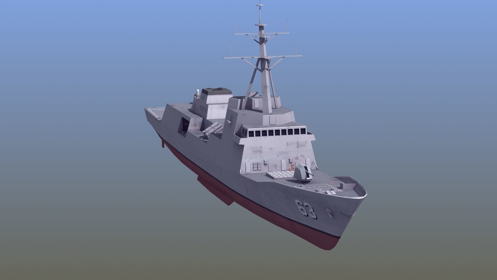 FFG-62 Constellation Class LOD2 Low-poly 3D model_13