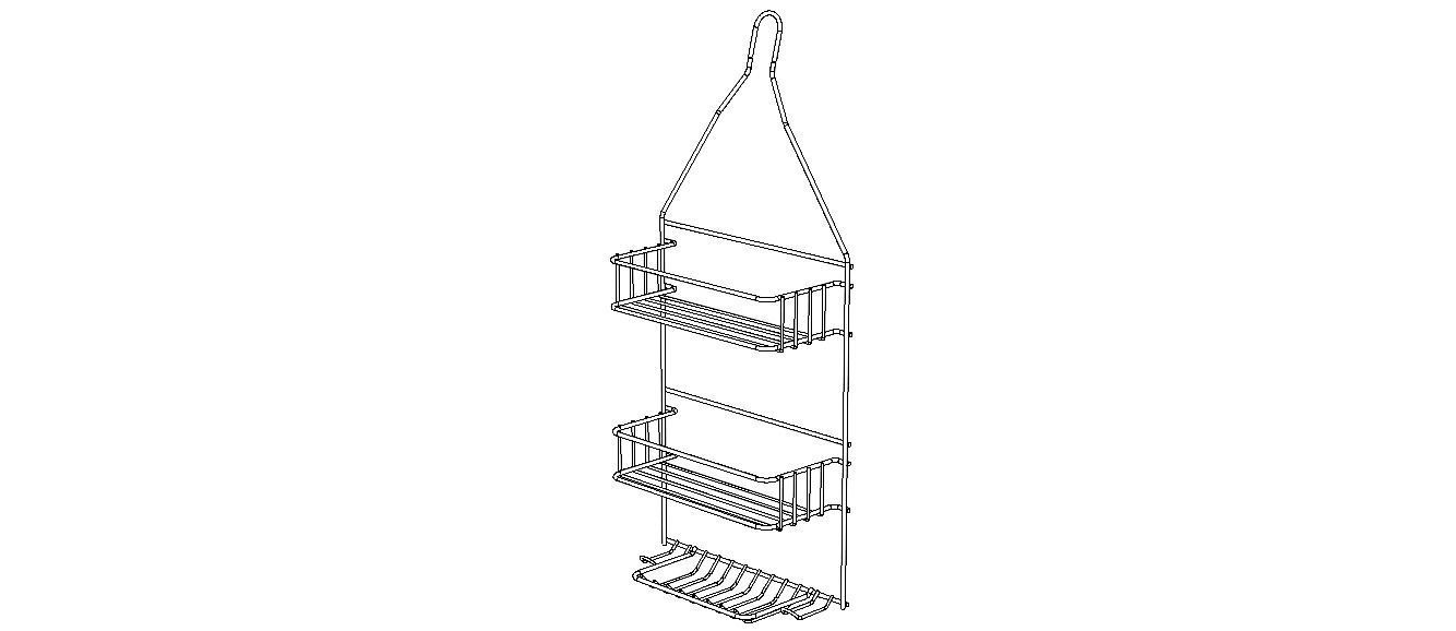 Hanging Shower Caddy 3D model_2