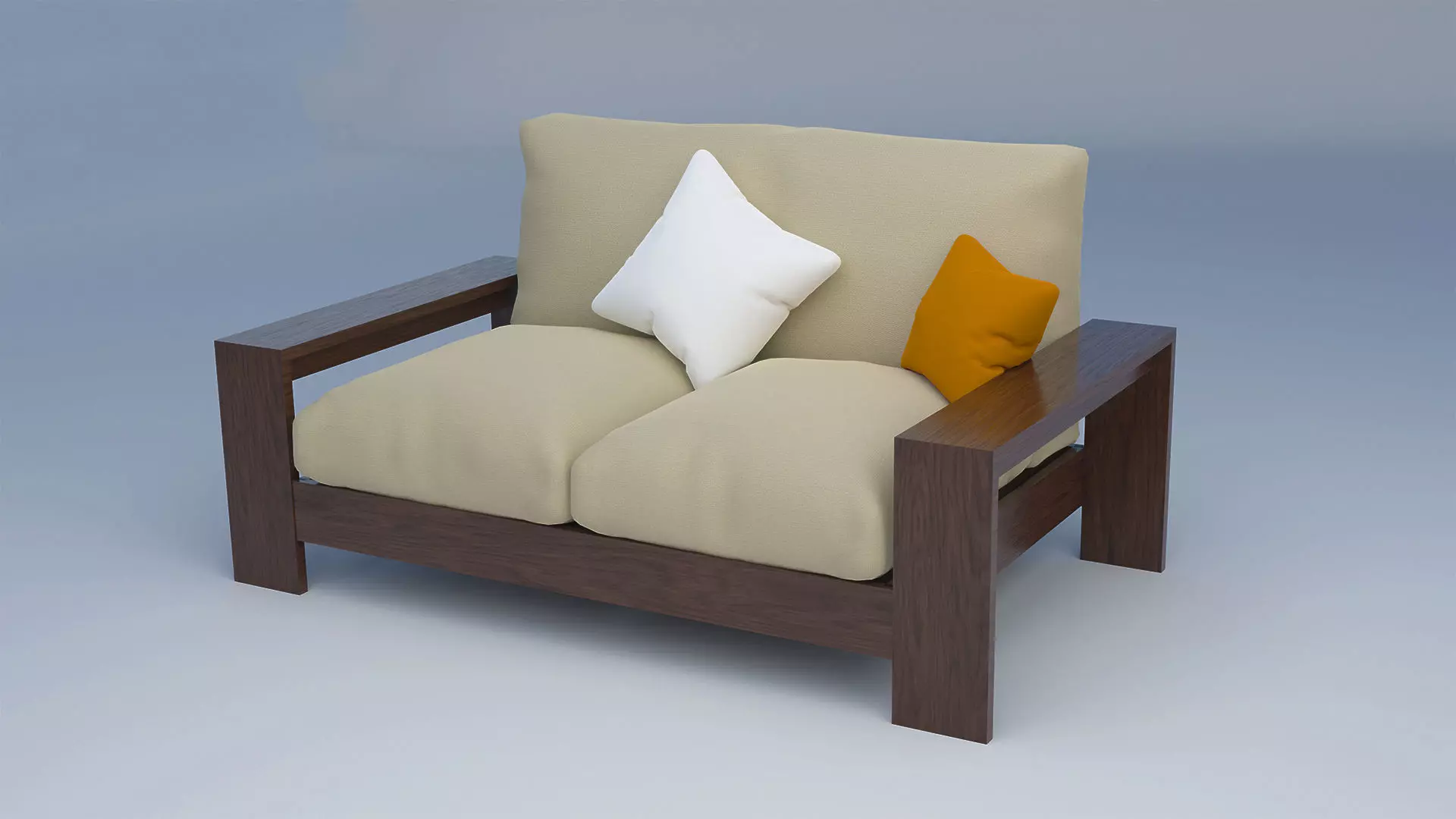 Couch low poly with single 4K texture Free low-poly 3D model_0