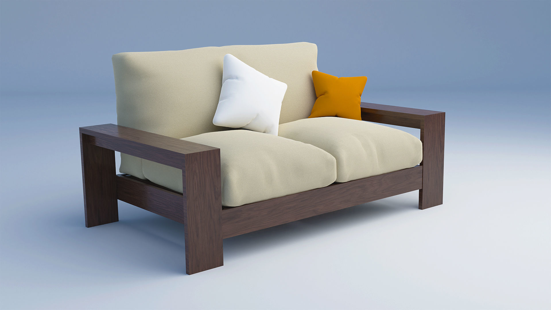 Couch low poly with single 4K texture Free low-poly 3D model_2
