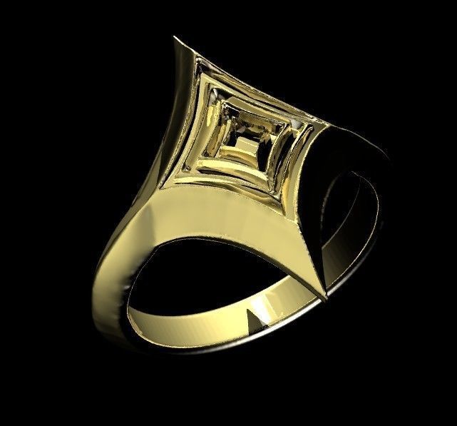 Starry Card Shape Ring 18mm ring size 3D print model_22