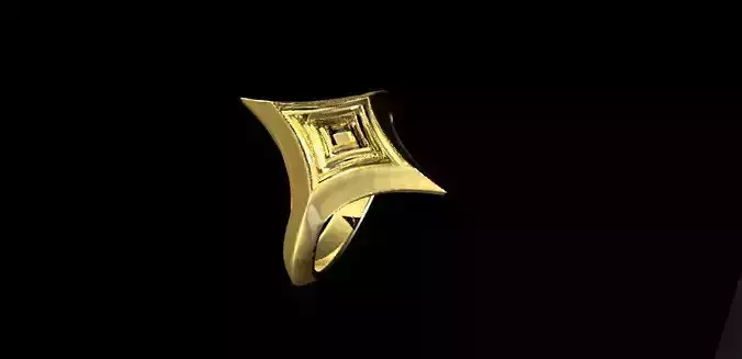 Starry Card Shape Ring 18mm ring size