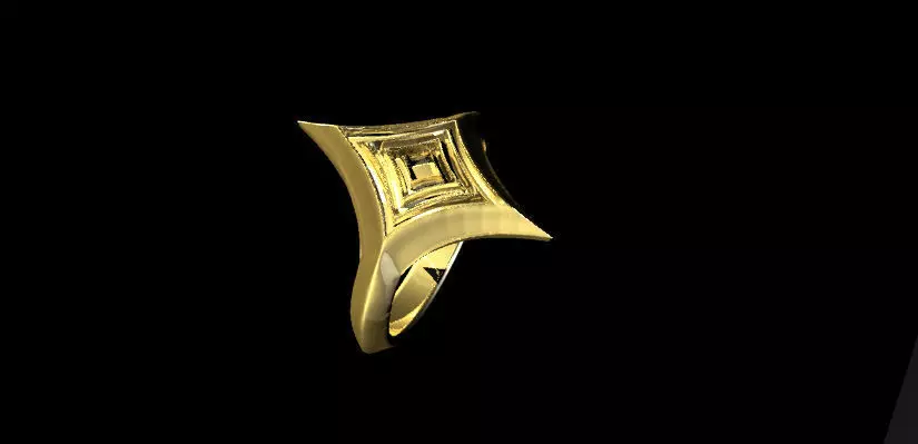 Starry Card Shape Ring 18mm ring size 3D print model_0