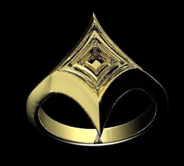 Starry Card Shape Ring 18mm ring size 3D print model_3