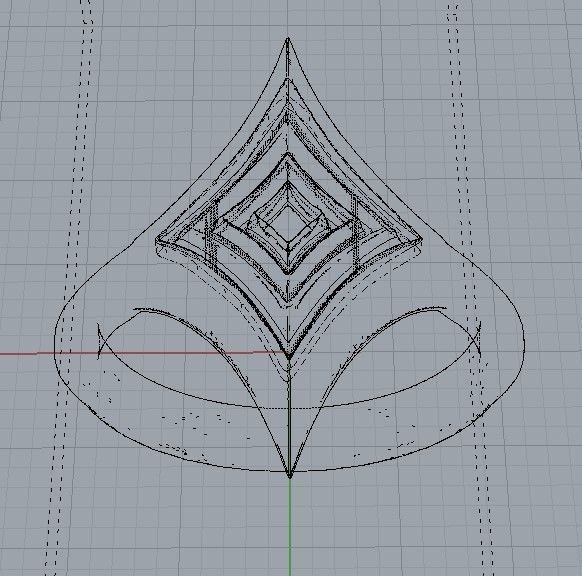 Starry Card Shape Ring 18mm ring size 3D print model_18