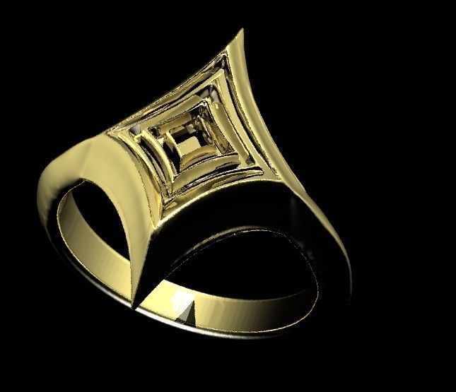 Starry Card Shape Ring 18mm ring size 3D print model_5