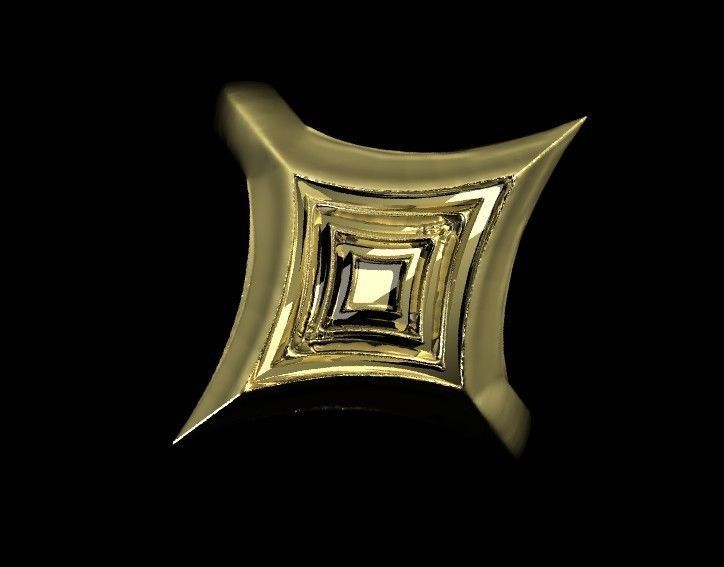 Starry Card Shape Ring 18mm ring size 3D print model_23