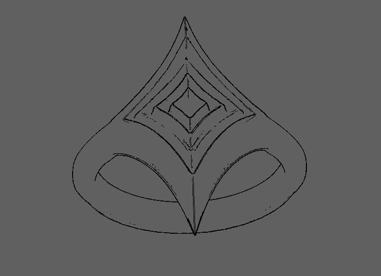 Starry Card Shape Ring 18mm ring size 3D print model_19