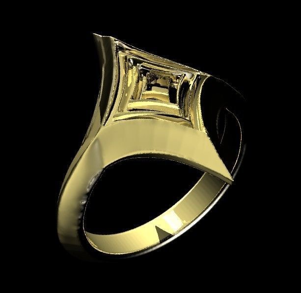 Starry Card Shape Ring 18mm ring size 3D print model_15