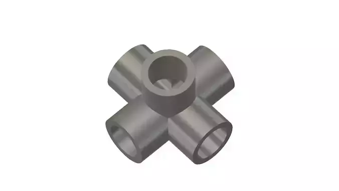 3D Printed Model 5-Way Half Inch Pipe Connector Free 3D print model