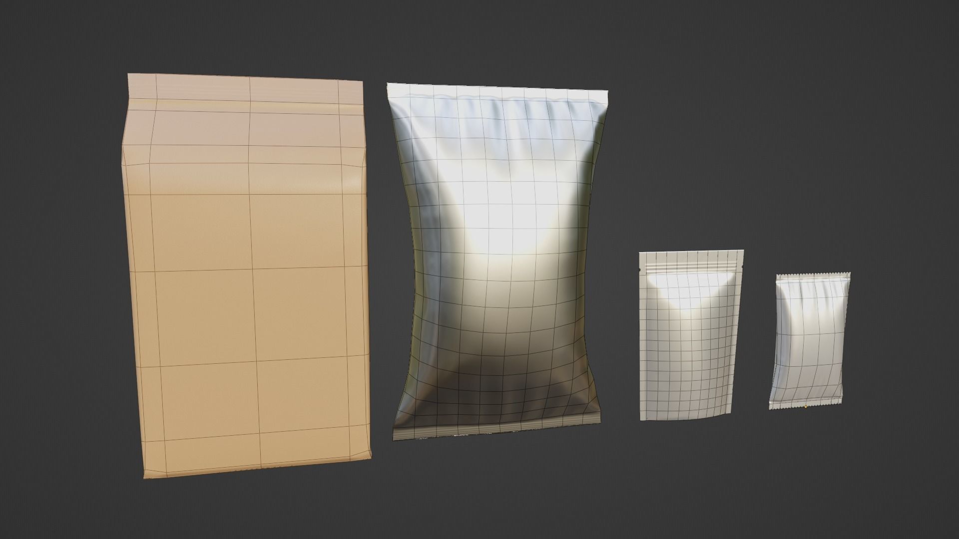 Snack Packs Low-poly 3D model_7