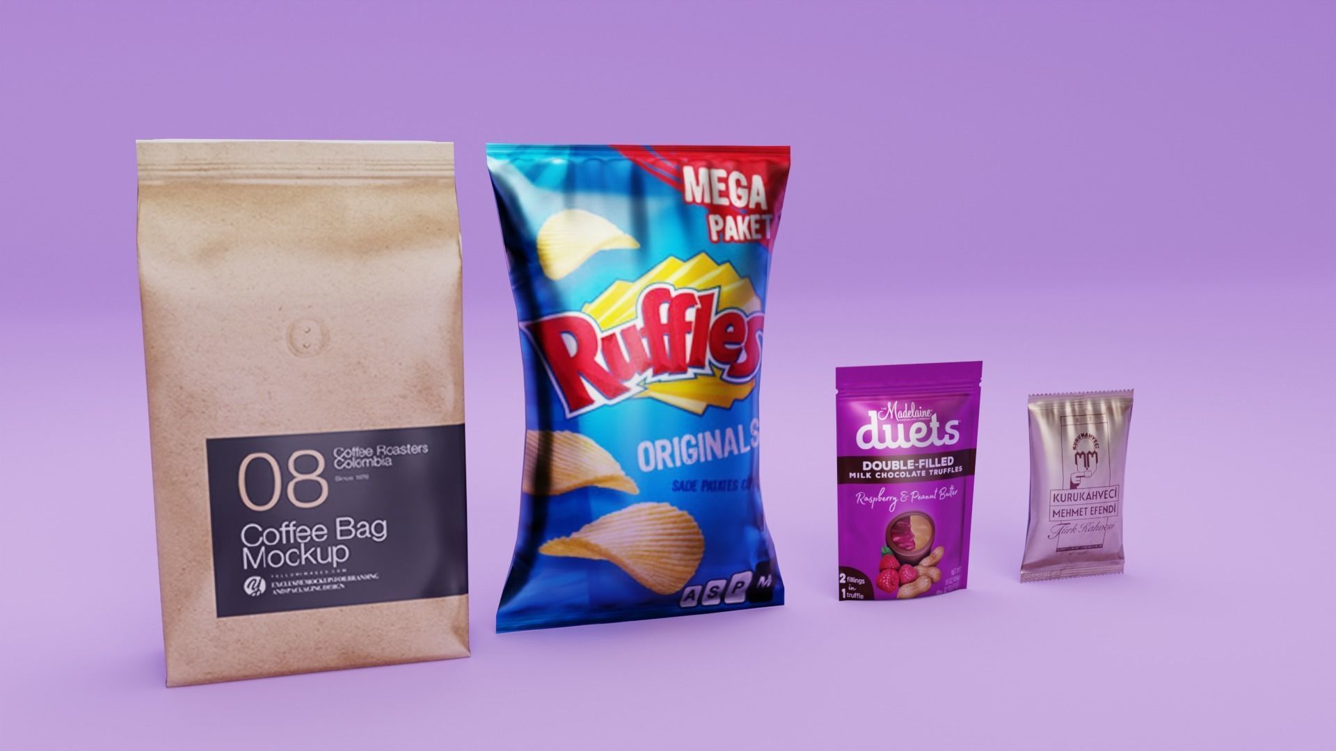 Snack Packs Low-poly 3D model_1