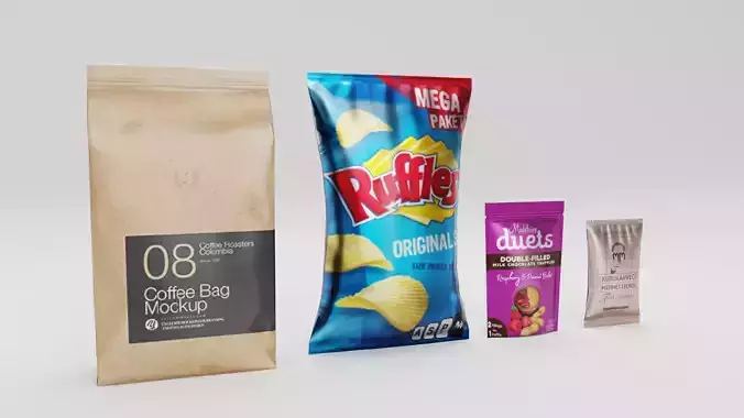 Snack Packs Low-poly 3D model