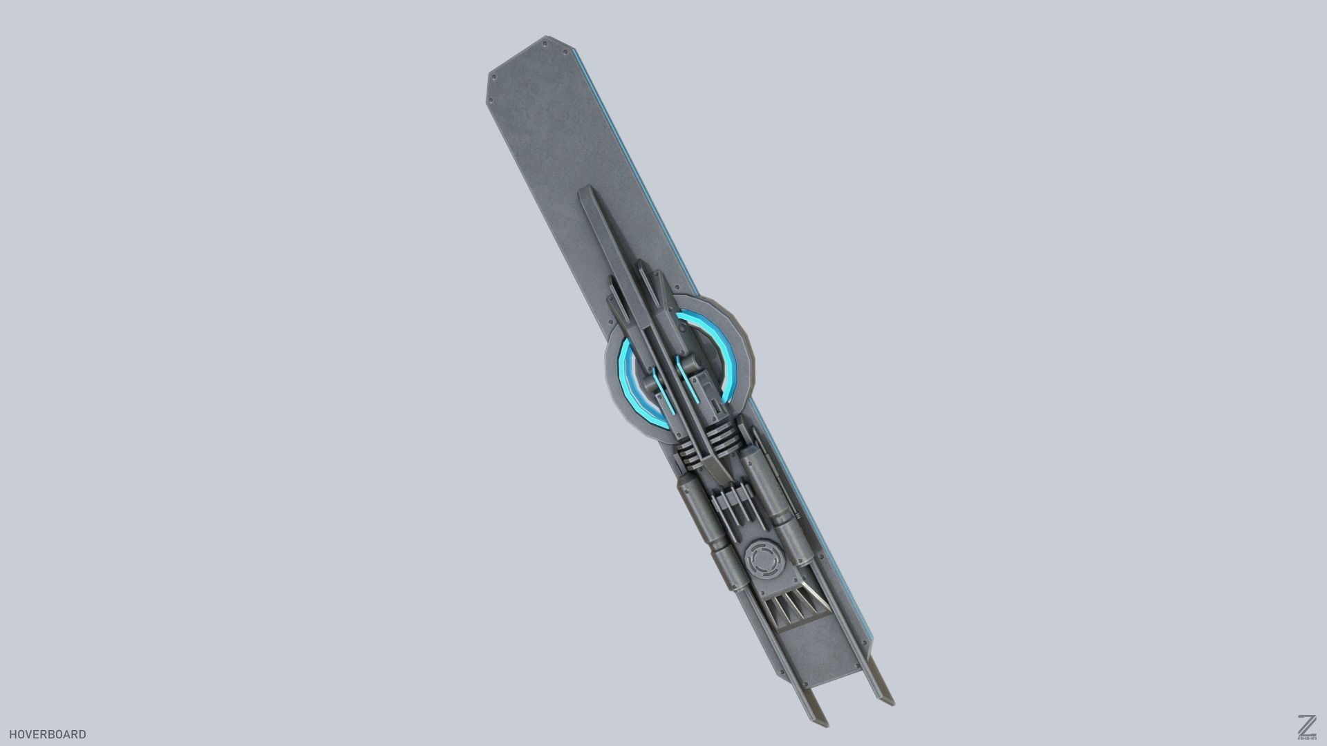 Hoverboard Low-poly 3D model_8