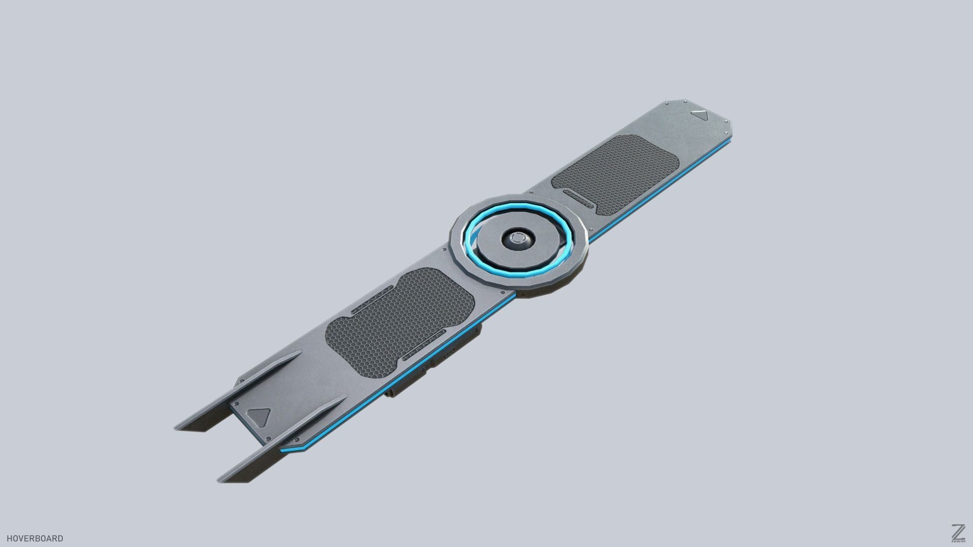 Hoverboard Low-poly 3D model_9
