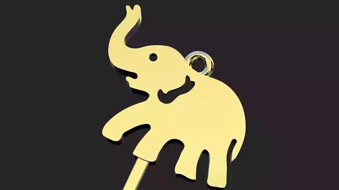 Elephant gold pendant code 202 3D print model