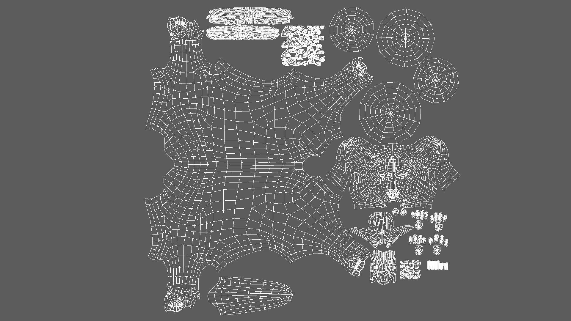 Labrador Dog BaseMesh  Low-poly 3D model_4