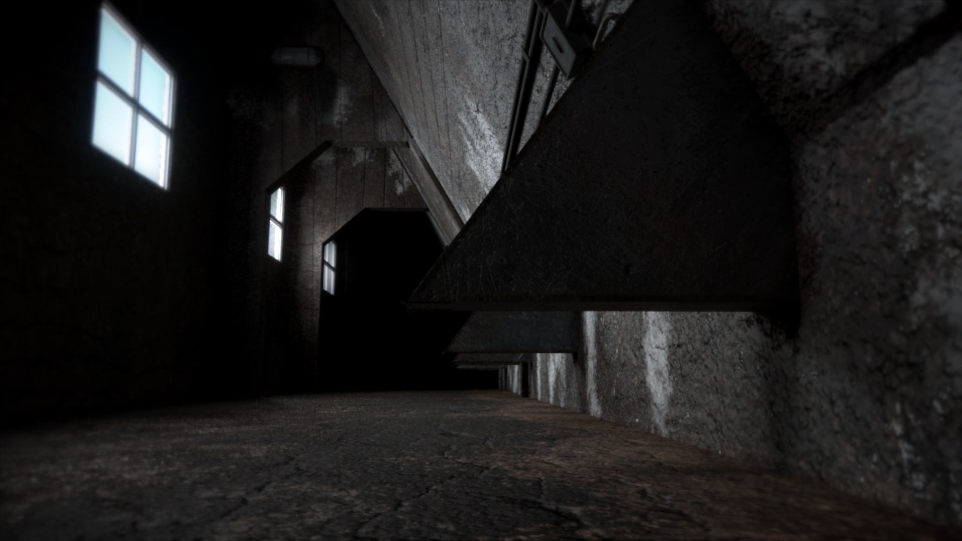 Abandoned Interior Corridor Low-poly 3D model_13