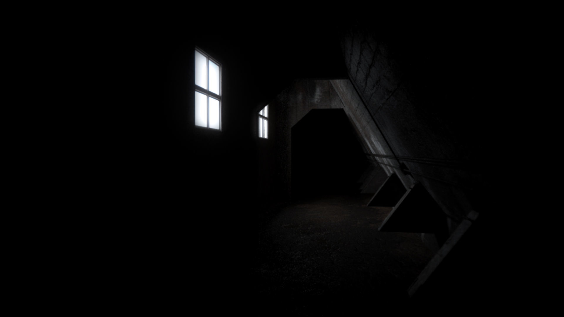 Abandoned Interior Corridor Low-poly 3D model_10